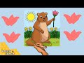 Groundhog drawing | Animals drawing | Coloring for kids | Honey Bunch - kids