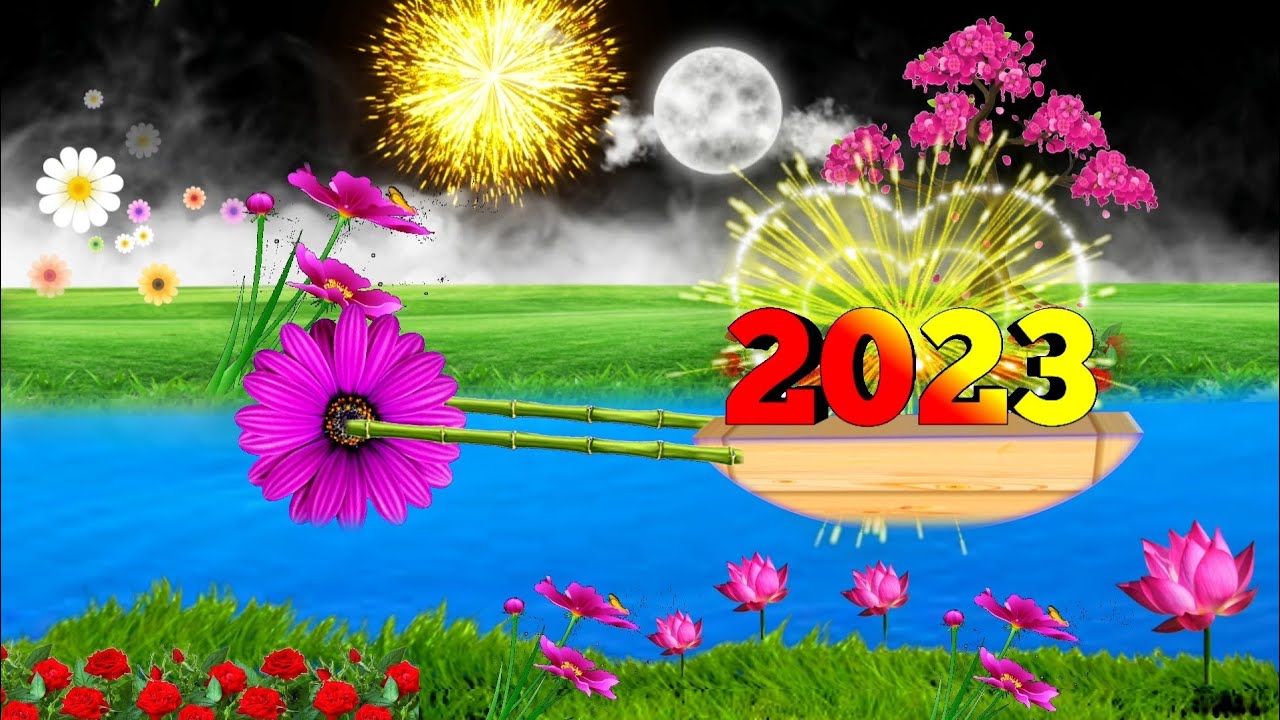 Happy New year 2023 green screen - YouTube