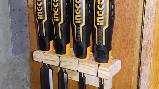 Simple chisel rack from scraps