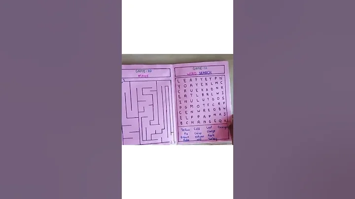 Making my game book (part - 10) Maze and Wordsearch #shorts | Quick Arts & Crafts