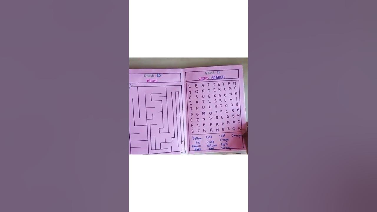 Making my game book (part - 10) Maze and Wordsearch #shorts | Quick Arts & Crafts