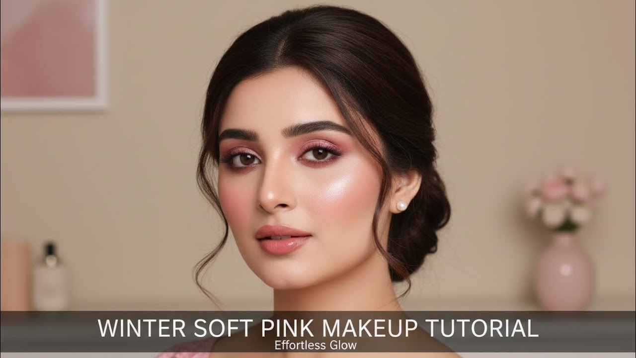 Winter soft pink makeup tutorial