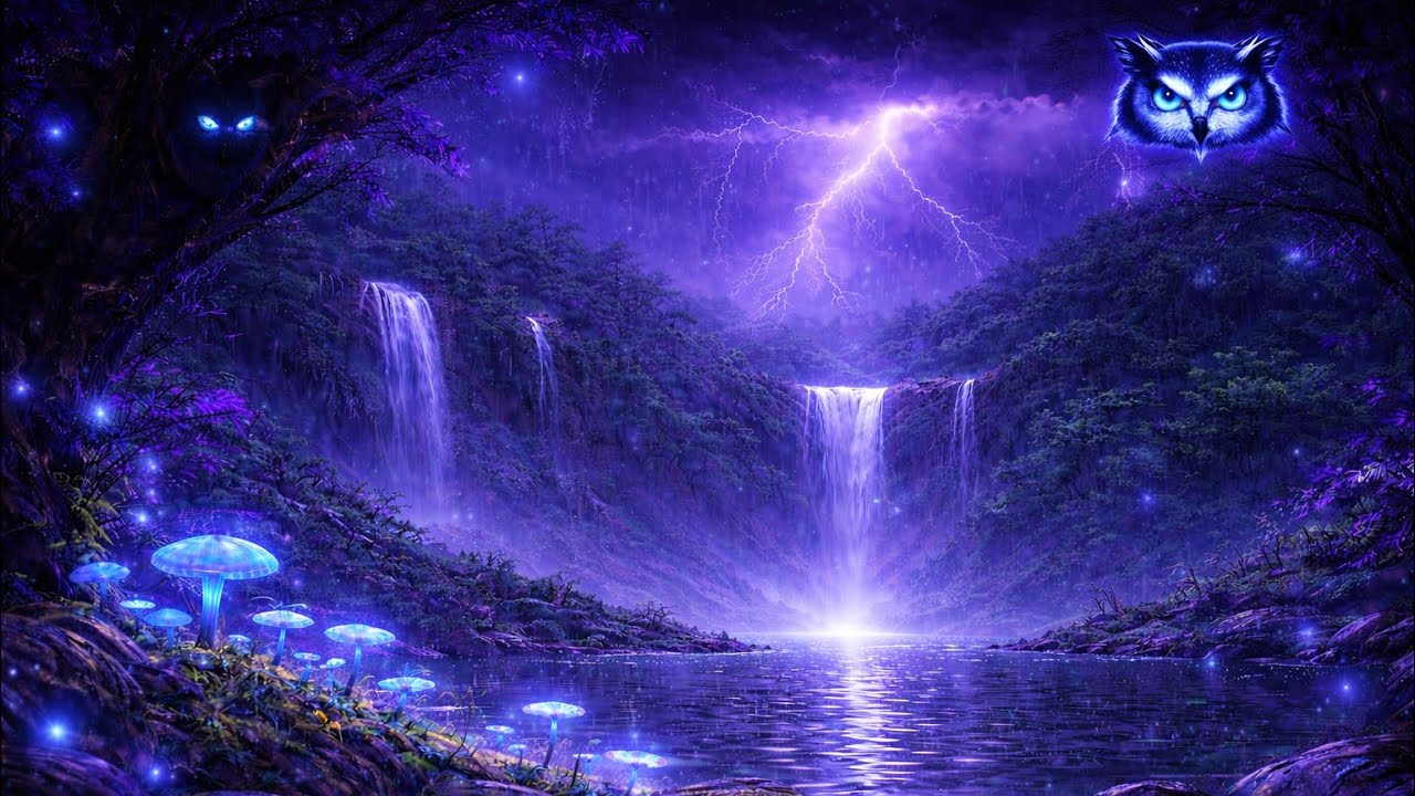 🌙 LIVE: Relaxing Sleep Music | 24/7 Deep Calm & Stress Relief thunder storm 🦉