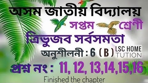 Assam Jatiya Bidyalay class 7 maths 6(B) question 11,12,13,14,15,16 /assam jatiya bidyalay class 7