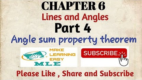 #makelearningeasy#make learning easy class 9 , Maths, Chapter 6 , Theorem 6.7 Angle sum property