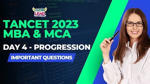 TANCET 2023 | MBA & MCA | Day 4 | Arithmetic Progressions #tancet2023