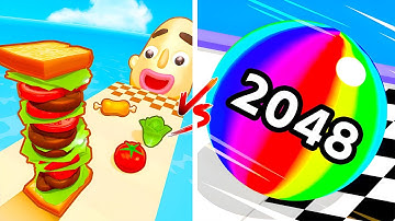 Sandwich Runner VS Ball Run 2048 🥪🏃‍♂️🎯 All Levels Max Update Walkthrough Mobile NEW Gameplay QP4X
