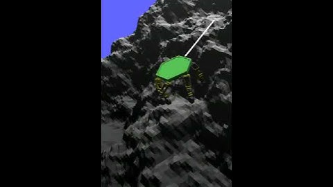 Simulated ATHLETE tethering down a cliff