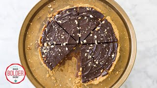 No-Bake Caramel & Peanut Chocolate Tart | Bigger Bolder Baking