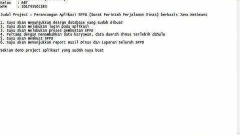 Demo Aplikasi SPPD (Surat Perintah Perjalanan Dinas) Berbasis Java Netbeans