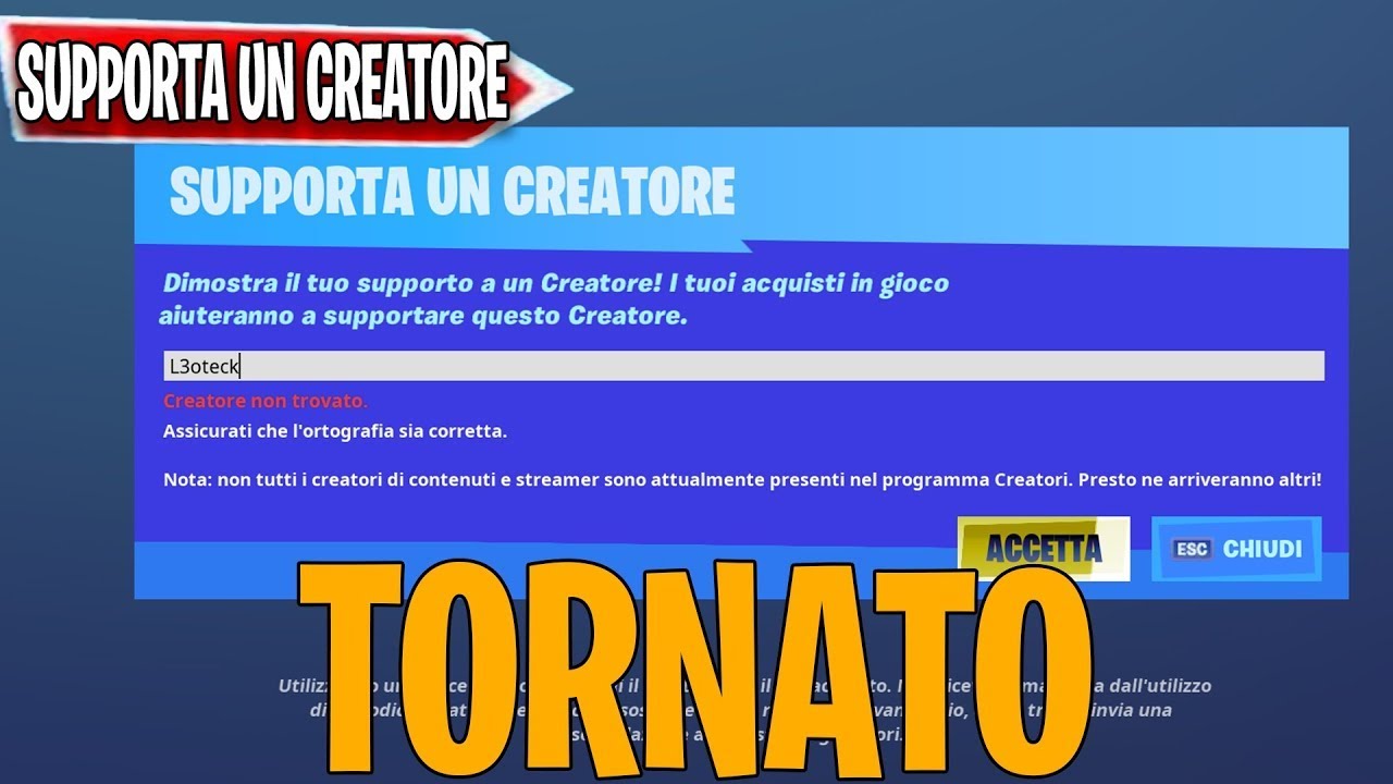 COME AVERE IL CODICE *SUPPORTA UN CREATORE* SU FORTNITE NEL 2021! - YouTube