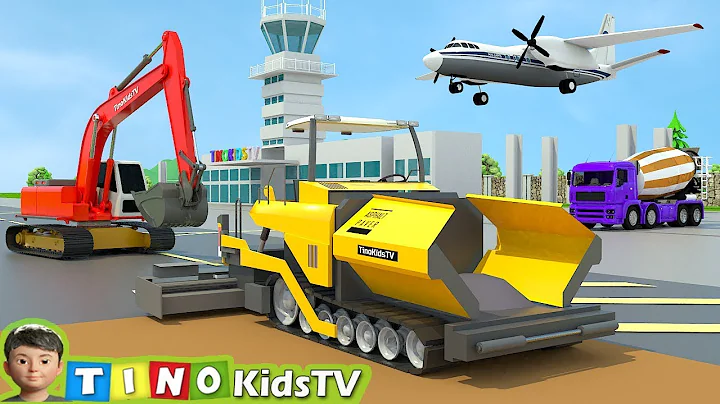 Asphalt Paver & Construction Trucks for Kids  | Ai...