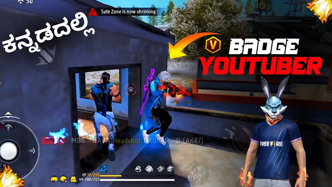 V Badge Youtuber In My Game 😱 || Garena Free Fire Kannada || Lohit Gamer || 