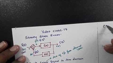 Video class 17. Steady state error and Static error coefficient