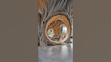 Stunning tree shaped office pod! 🤯👏 #interiordesign #woodworking #homedesign