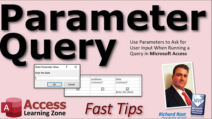 Use Parameters to Ask for User Input When Running a Query in Microsoft Access (Parameter Query)