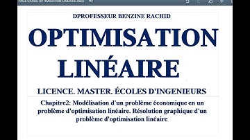 OPTIMISATION LINEAIRE  CHAPITRE 2 LEÇON 1