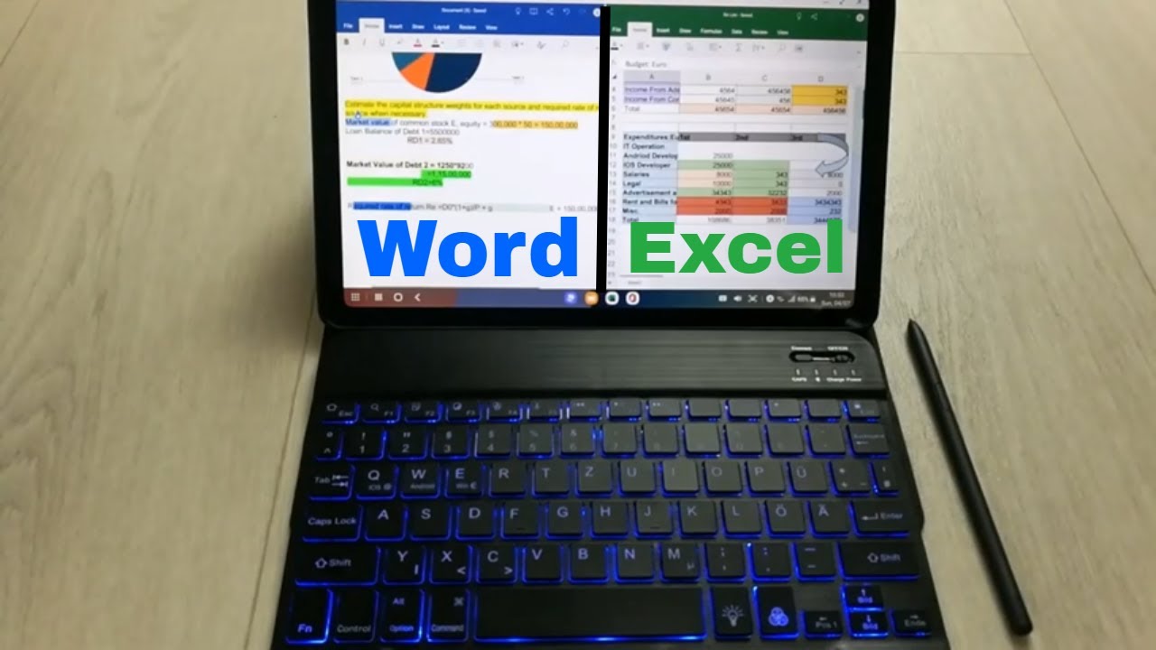 Tab S6 Lite : Word And Excel | Microsoft Office - DeX Mode PRODUCTIVITY -  YouTube