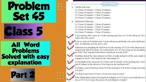 Problem set 45 | Measuring Time | Chapter 10 | 5thstandard | Maths|