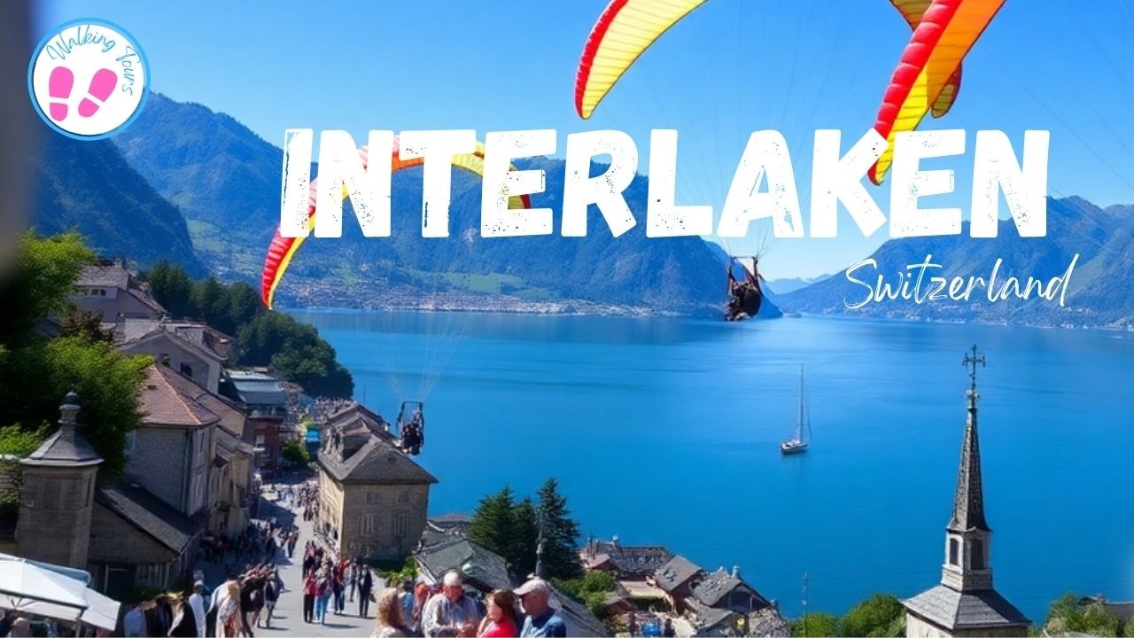 INTERLAKEN Summer Evening walk 4K UHD I 🇨🇭Switzerland 4K Alps Village in Summer