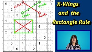 중간부터 어려운 스도쿠 퍼즐을 풀기 위한 X-Wings 및 직사각형 규칙 screenshot 2