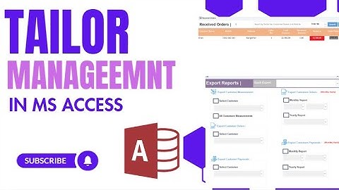 Tailor Management System in MS Access |tailor management system |tailor shope software |tailoring