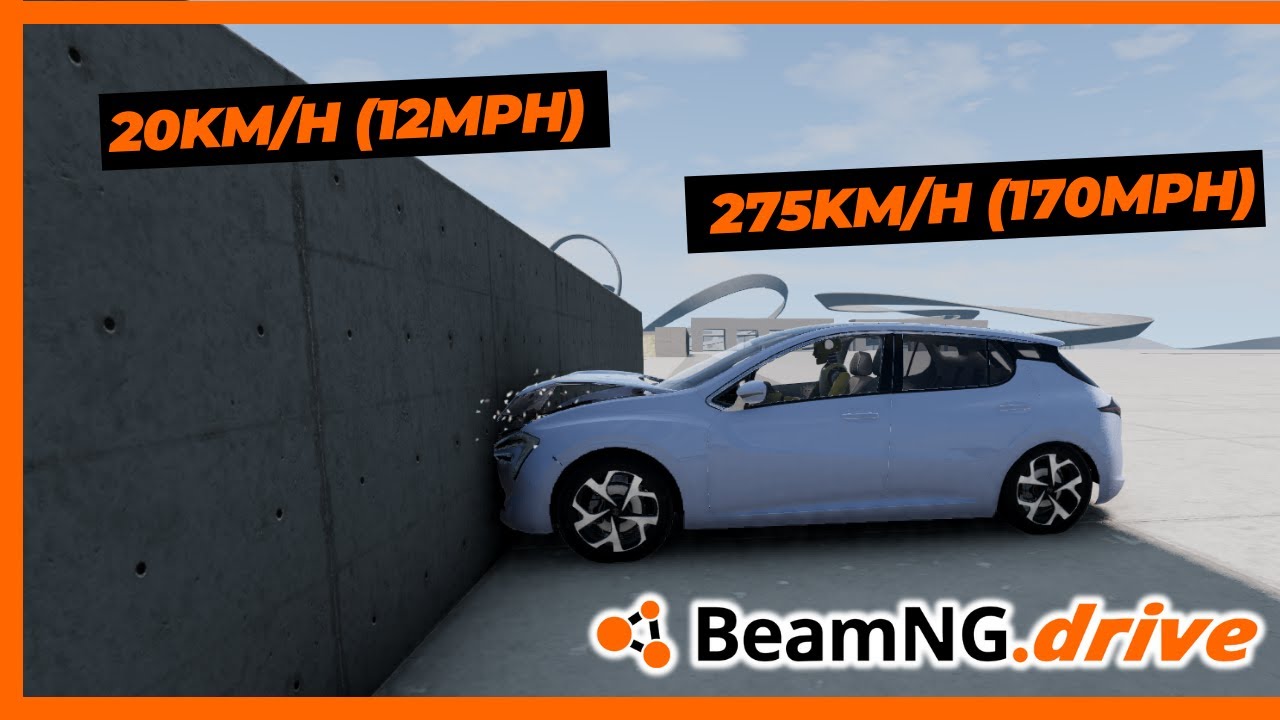 Car Crash Test: Vehicle Collisions at Speeds from 20km/h (12mph