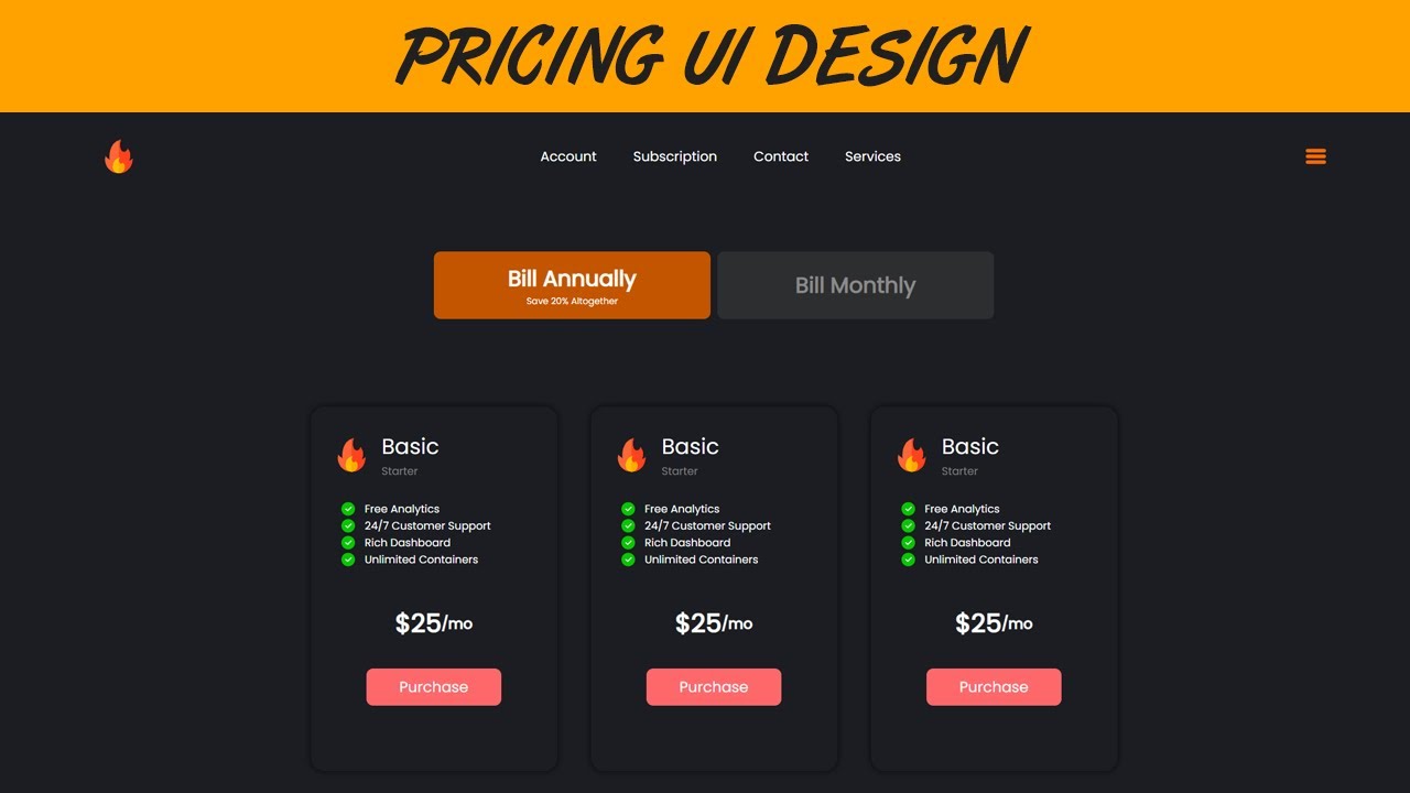 CSS Cards - Product Pricing Page - YouTube