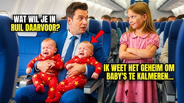DE TWEELING VAN DE MILJONAIR BLEEF HUILEN IN HET VLIEGTUIG – ARM MEISJE DEED HET ONDENKBARE!