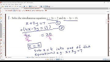 Simultaneous equations-elimination method-part 1