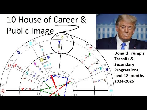 Donald Trump's Astrological Transits x Secondary Progressions Next 12 Months 2024-2025