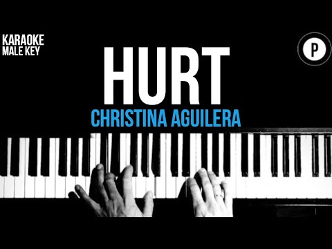 Christina Aguilera - Hurt Karaoke Slower Acoustic Piano Instrumental Cover Lyrics Male Key