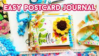 HOW TO MAKE AN EASY POSTCARD JOURNAL |  Beginners Journal Ideas