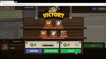 playing code combat and finishing 3rd and 4th level of code combat