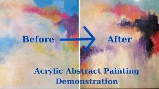 Abstract Acrylic Painting Tutorial - How to Finish a Painting Demo