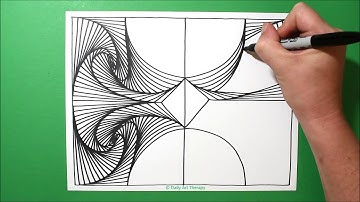 Daily Spiral Drawing #14 / Different Species 3D Pattern / Relaxing Line Illusion / Coloring Therapy