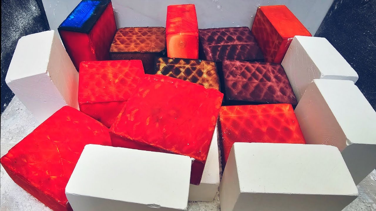 Dyed Blocks & PJ Crush Gymchalk ASMR Satisfying Relaxing Sleepaid 😌 😴 