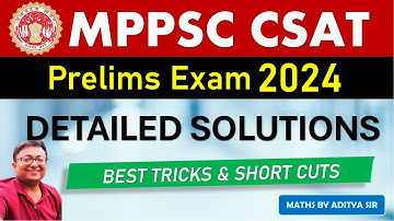 MPPSC Pre 2024 CSAT Paper Solved | MPPSC Prelims 2024 CSAT Answer Key & Paper Analysis #csat #mppsc