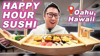 Fresh SUSHI HAPPY HOUR in Hawaii! || [Oahu, Hawaii] Fresh affordable seafood!