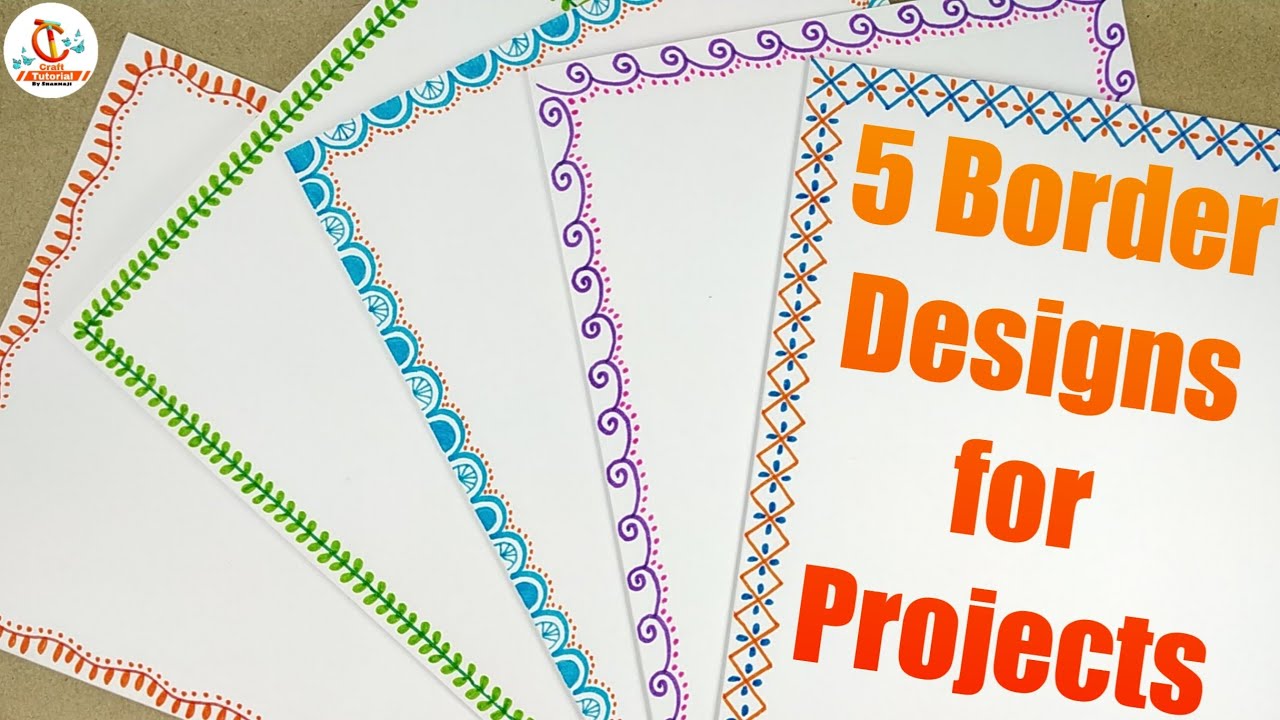 5 Easy border designs for projects | Simple border designs to draw ...