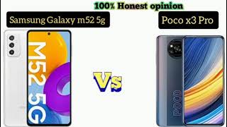 Samsung Galaxy m52 5g Vs Poco x3 Pro