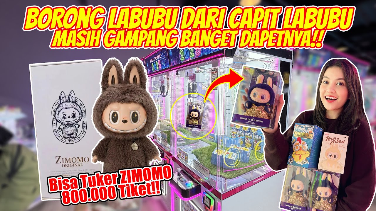 BORONG LABUBU DARI MESIN CAPIT LABUBU!! BISA TUKER ZIMOMO 800.000 TIKET AJA GUYS!!