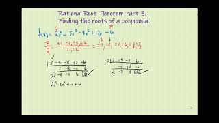 Rational Root Theorem Part 3 Finding All Roots