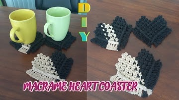 DIY : MACRAME COASTER || MACRAME HEART COASTER || How to make macrame coaster