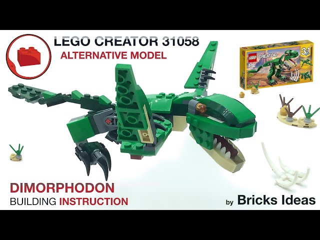 Lego Dinosaurs - Dimorphodon MOC - Lego Creator 31058 alternative build  instruction. 