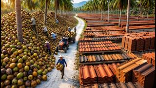 Recycling Coconut Husks Into Roof Tiles: Amazing Factory Process