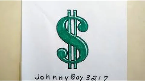 how to draw a Dollar Sign 💵💲in 3D Easy Cash Make Money Finance Revenue Symbol