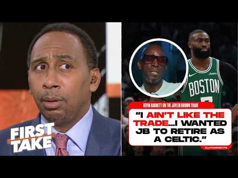 "Kevin Garnett sends a warning to the Celtics over Jaylen Brown!" - Stephen A. | FIRST TAKE
