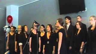ESHS choir member group Fab 5 singing "One Day" (cover) @ LAAFB 11.3.11