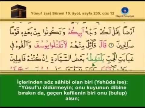 Yusuf (as) Sûresi - Takipli ve Mealli - İshak Danış